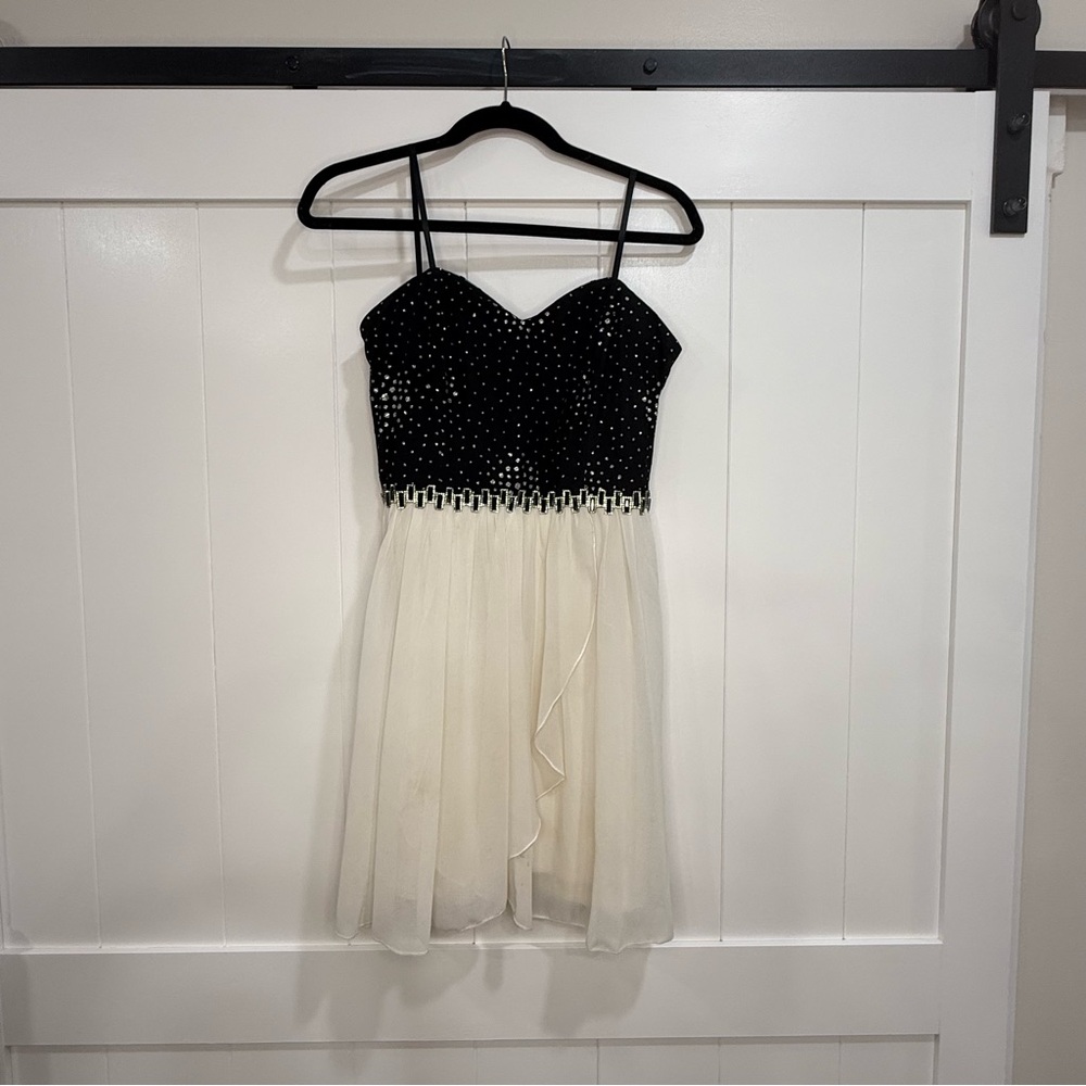City Triangles Black and Cream Formal Kids Dress